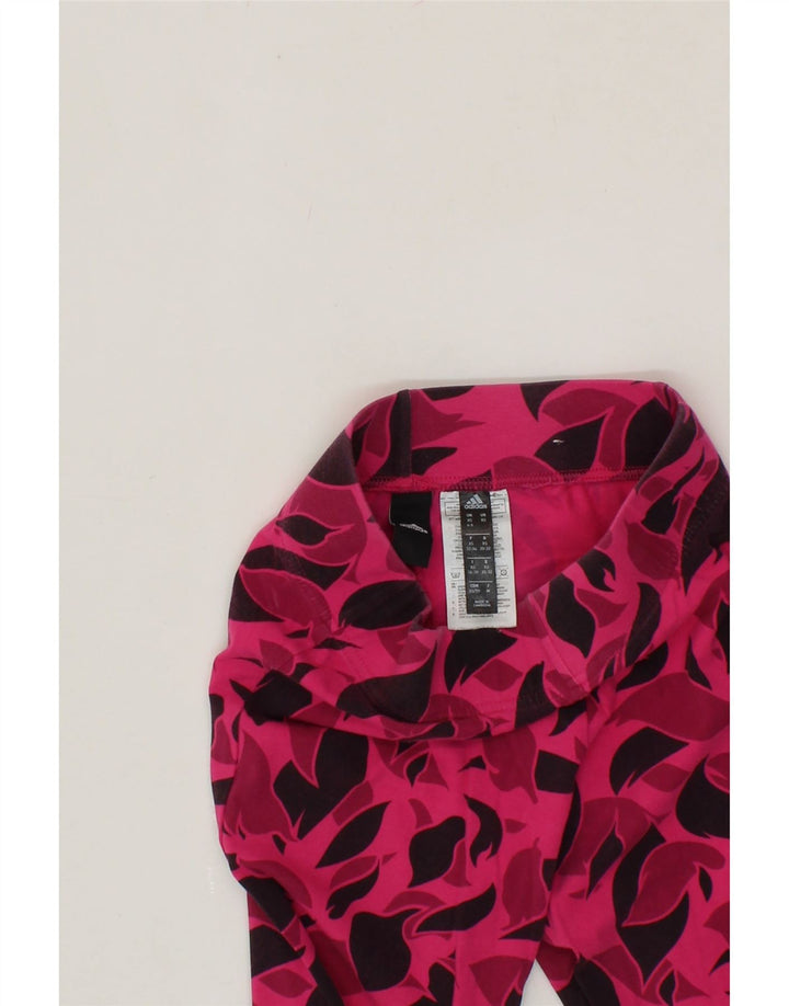ADIDAS Womens Abstract Pattern Leggings UK 4/6 XS  Pink Cotton Vintage Adidas and Second-Hand Adidas from Messina Hembry 