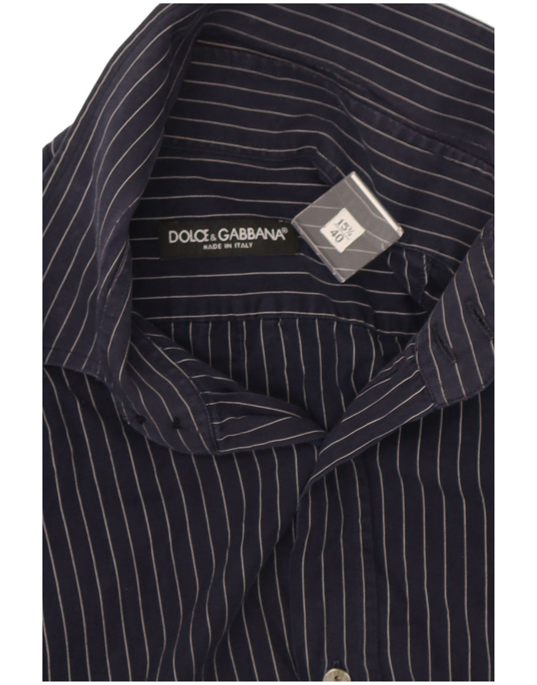 Koszula męska Dolce & Gabbana rozmiar 40 15 3/4 Średni granatowy prążki