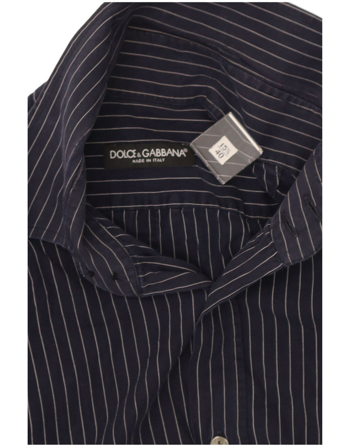 Koszula męska Dolce & Gabbana rozmiar 40 15 3/4 Średni granatowy prążki