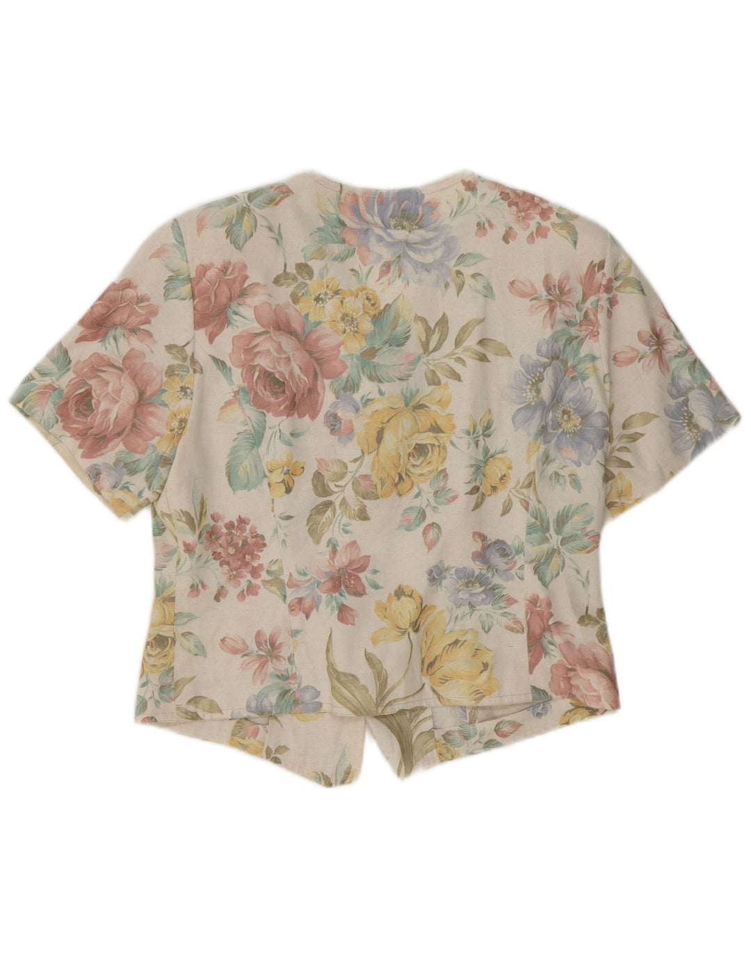 Damska bluzka koszulowa w stylu vintage UK 12, średnia, wielobarwna w kwiaty