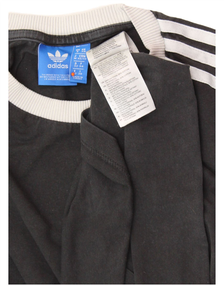 Damski top ADIDAS z długim rękawem, UK 6 XS, czarna bawełna