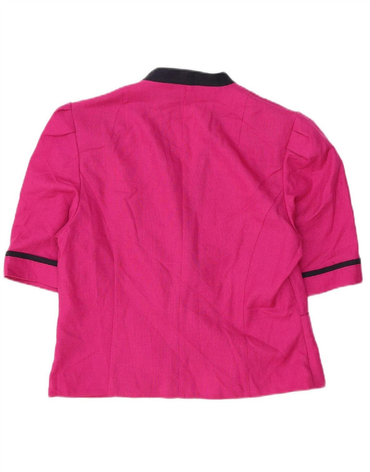 FRANKENWALDER Womens Crop Short Sleeve Cardigan Top EU 38 Medium Pink