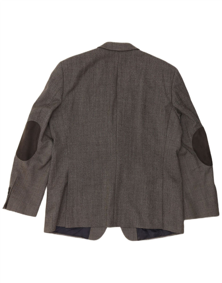 PIERRE CARDIN Męska marynarka zapinana na 2 guziki UK 40, duża, szara, dziewicza wełna