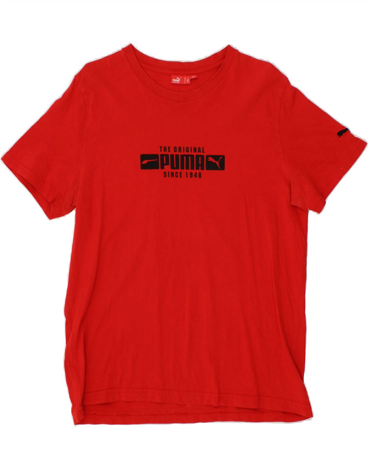 PUMA Mens Graphic T-Shirt Top Large Red Vintage Puma and Second-Hand Puma from Messina Hembry 