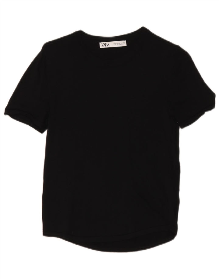 T-shirt damski Zara Top UK 12 Średnia czarna wiskoza