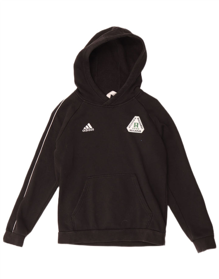 Chłopięca bluza z kapturem Adidas z grafiką 11-12 lat Czarny poliester