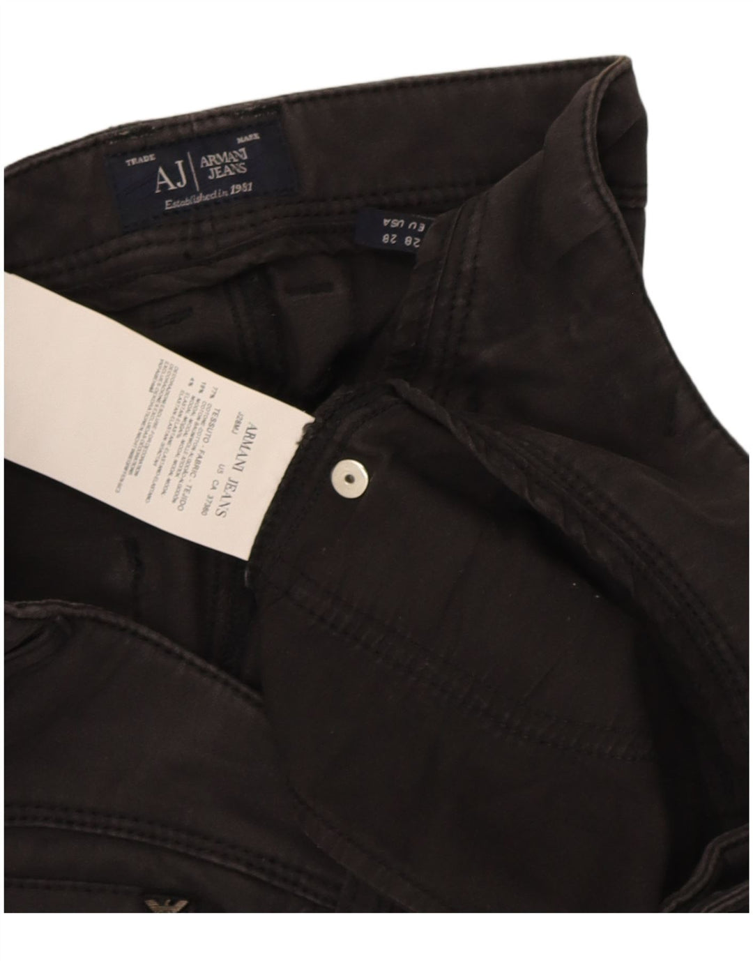 Damskie jeansy Armani Slim W28 L28 Czarne bawełniane