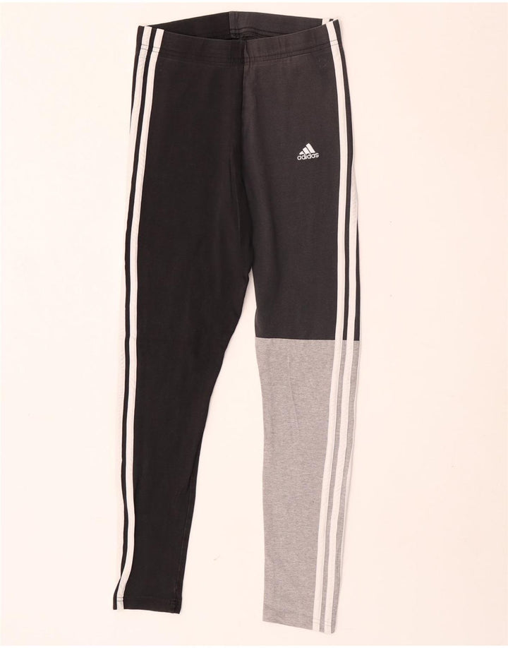 Legginsy damskie Adidas UK 8/10, małe, czarne, z blokami kolorów