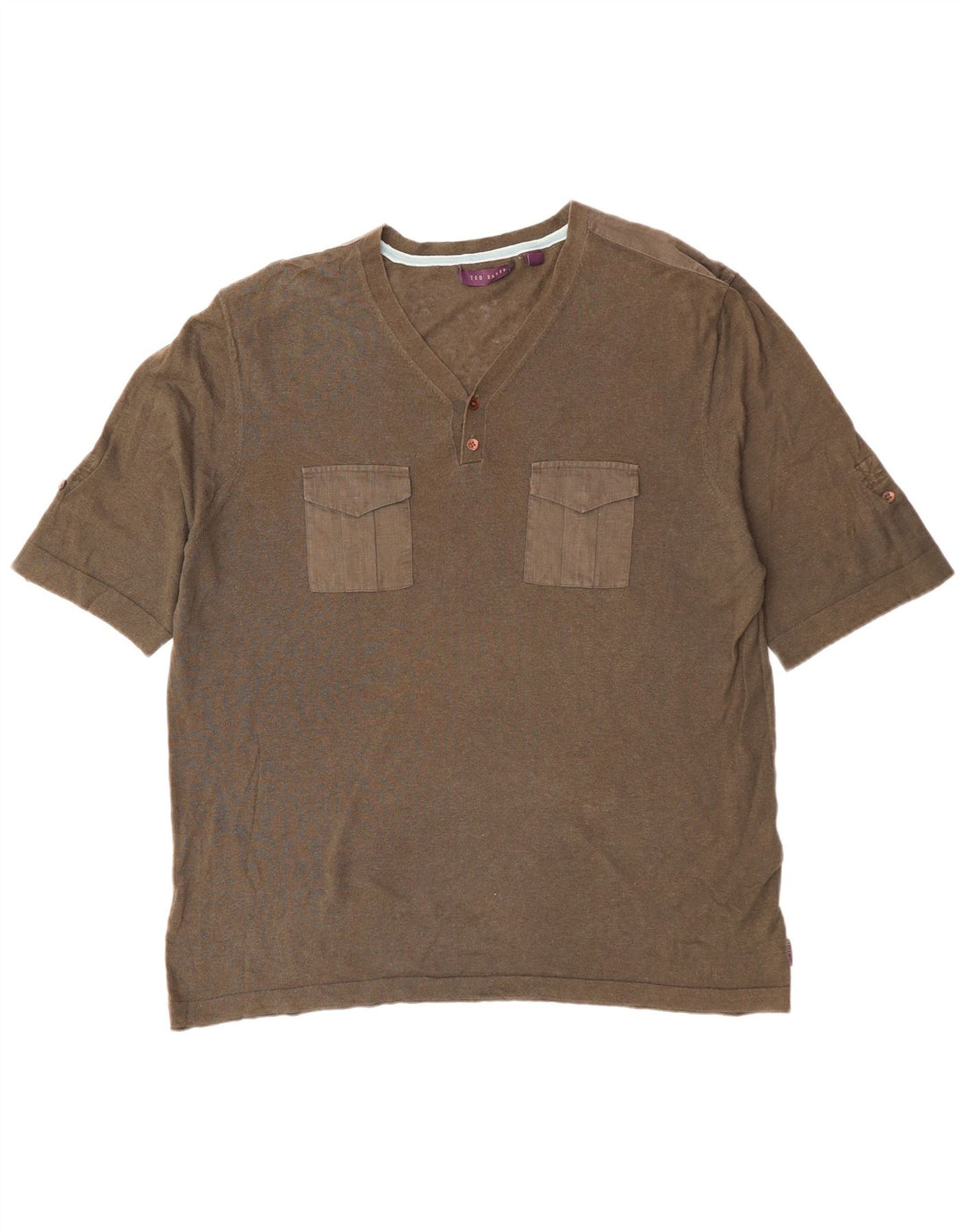 T-shirt męski TED BAKER, rozmiar 6 2XL, bawełna khaki