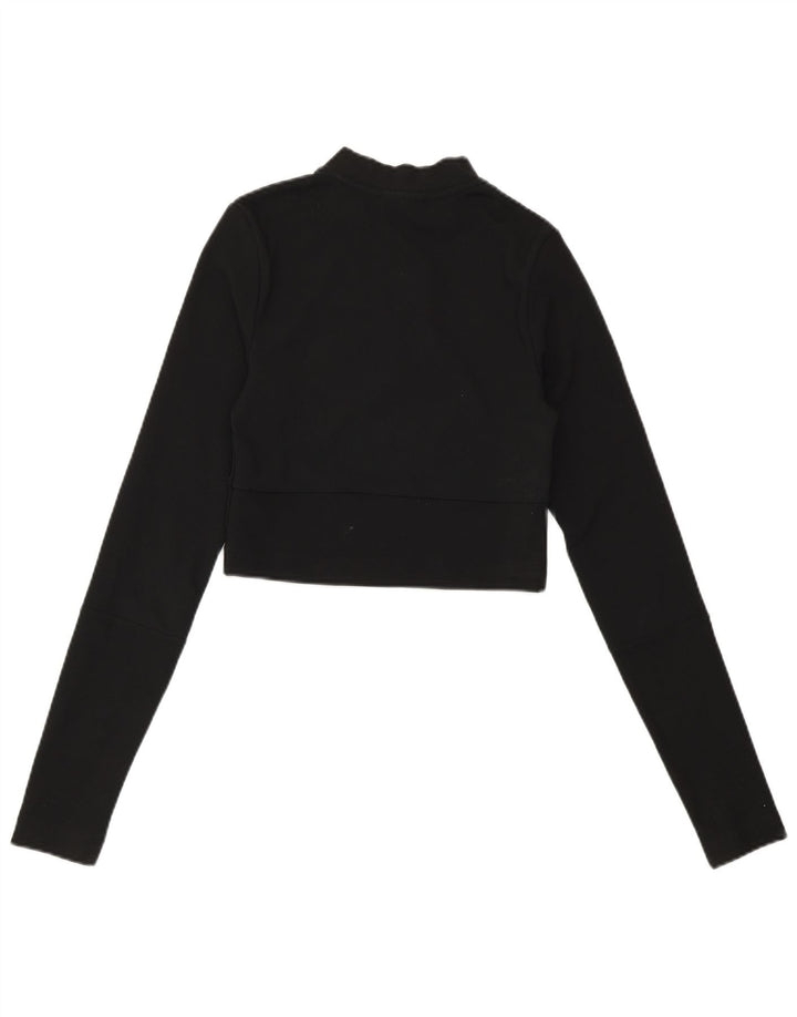 Damski sweter NIKE z krótkim rękawem i zamkiem błyskawicznym UK 4 XS, czarny poliester