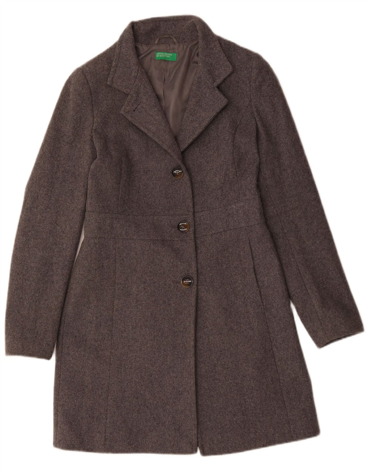 Płaszcz damski Benetton UK 8 Small, szara wełna