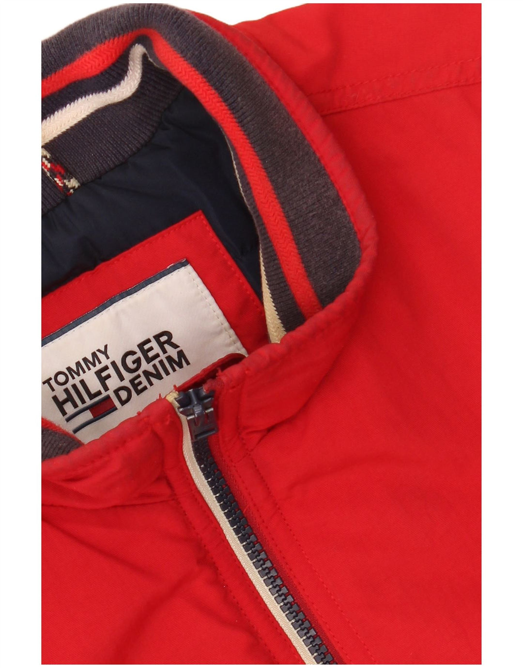 Męska kurtka bomberka TOMMY HILFIGER UK 40, duża, czerwona, poliamidowa