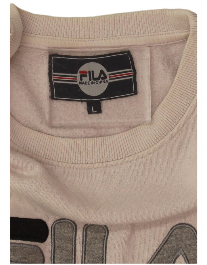 Damska bluza typu oversize typu Crop Fila UK 16, duża w kolorze złamanej bieli