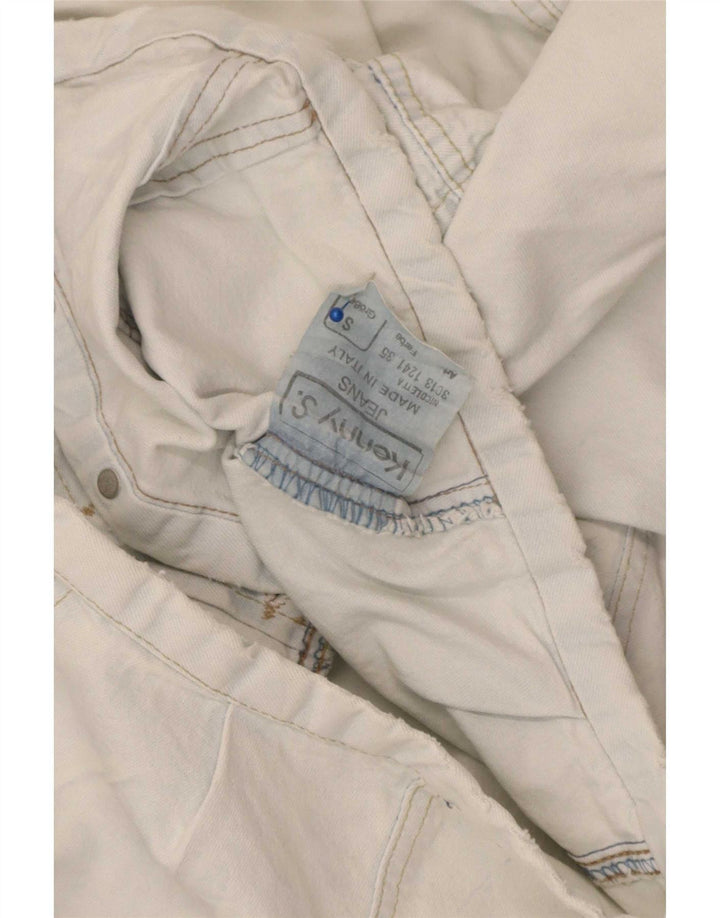 Damska kurtka dżinsowa Kenny S, oversize, UK 10, mała, biała, bawełniana