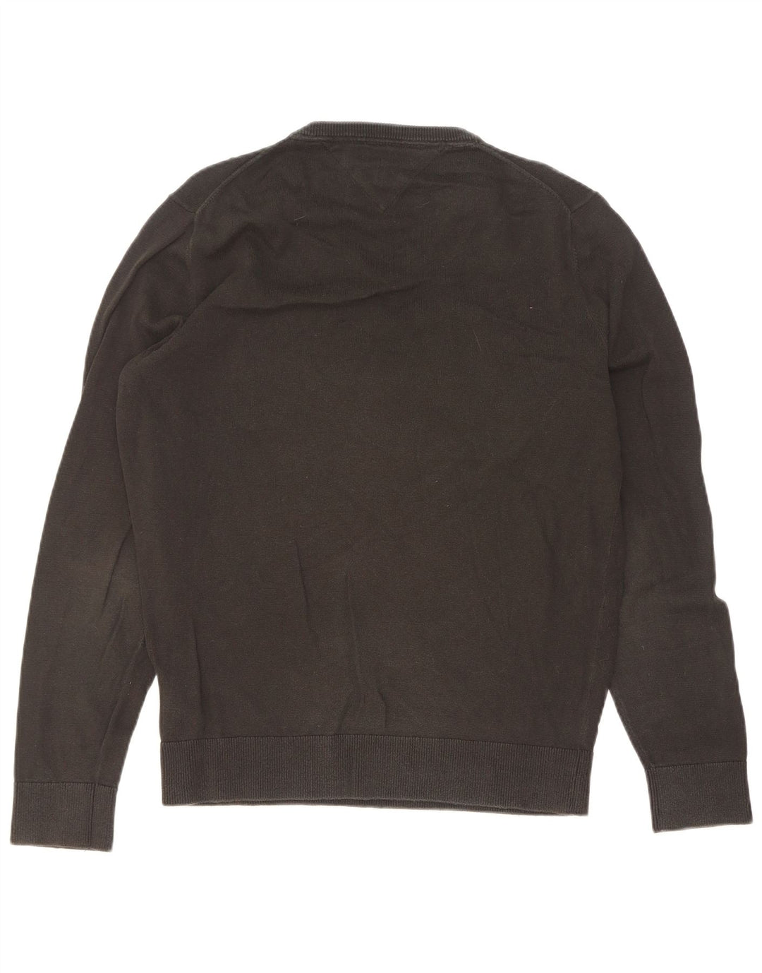 Męski sweter Tommy Hilfiger z dekoltem w kształcie litery V, mały, czarny, bawełniany