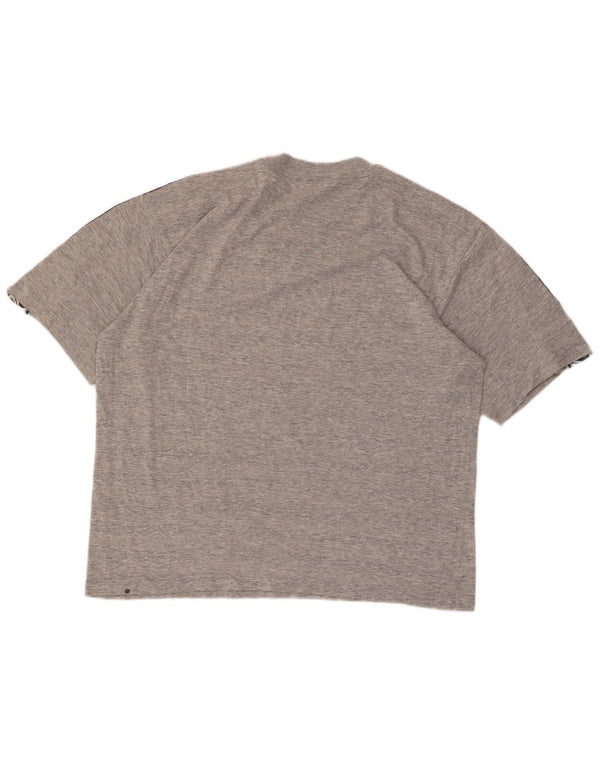 ASICS Mens Graphic T-Shirt Top Large Grey Flecked Cotton