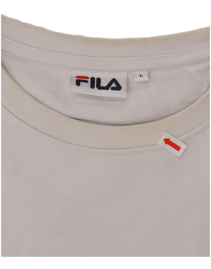 FILA Męska bluza z grafiką, duża, czarna, bawełniana z blokami kolorów