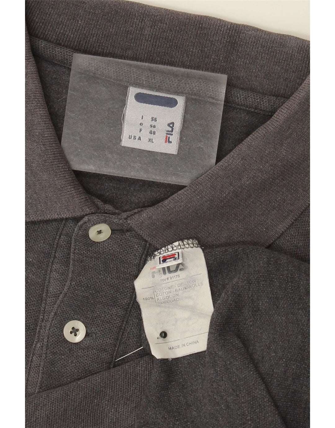 Męska koszulka polo Fila IT 56 XL, szara bawełna w plamki