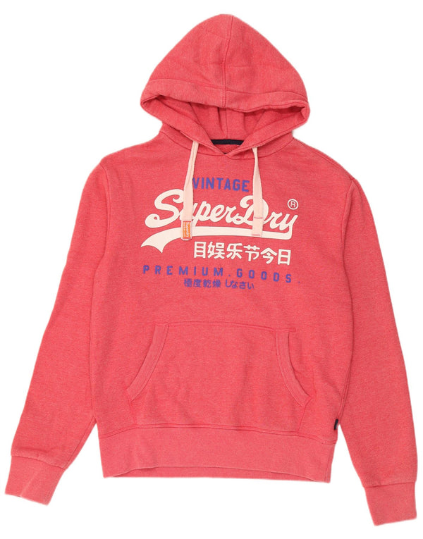 Męski sweter z kapturem Superdry z grafiką, duży, czerwony, bawełniany w cętki