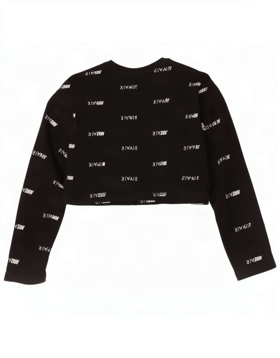 Damska koszulka Nike Crop Oversized Graphic Top z długim rękawem, UK 10, mała, czarna bawełna