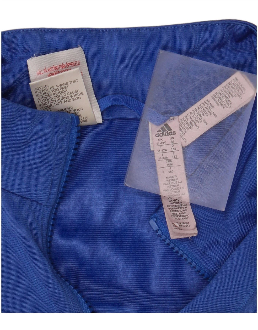 Chłopięca kurtka dresowa ADIDAS 11-12 lat, niebieska, poliester
