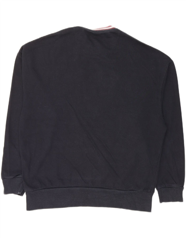 Męski sweter z grafiką Zara, średni granatowy, bawełniany