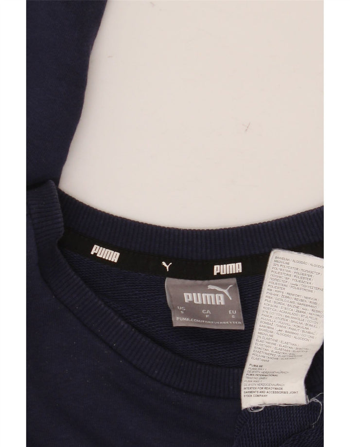 Adidas Męska bluza z grafiką, mała, granatowa, bawełniana