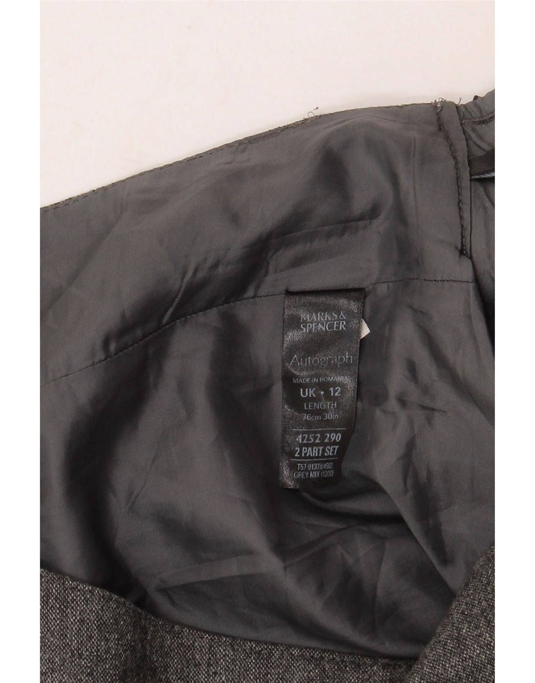 Marks & Spencer Damska spódnica w kształcie litery A UK 12 Medium W32 Szara, nakrapiana nowa wełna