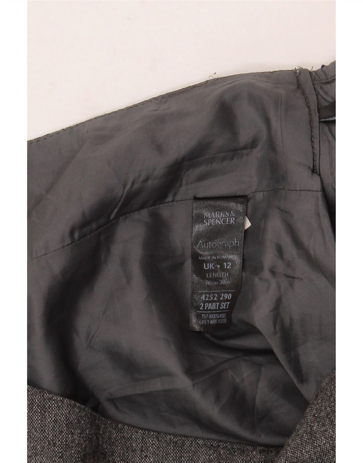 Marks & Spencer Damska spódnica w kształcie litery A UK 12 Medium W32 Szara, nakrapiana nowa wełna