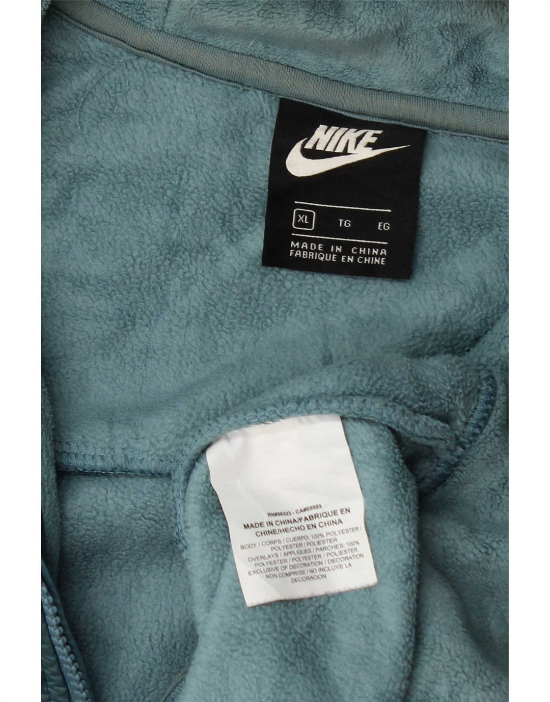 Damska kurtka polarowa z kapturem Nike UK 18 XL, niebieska, poliestrowa