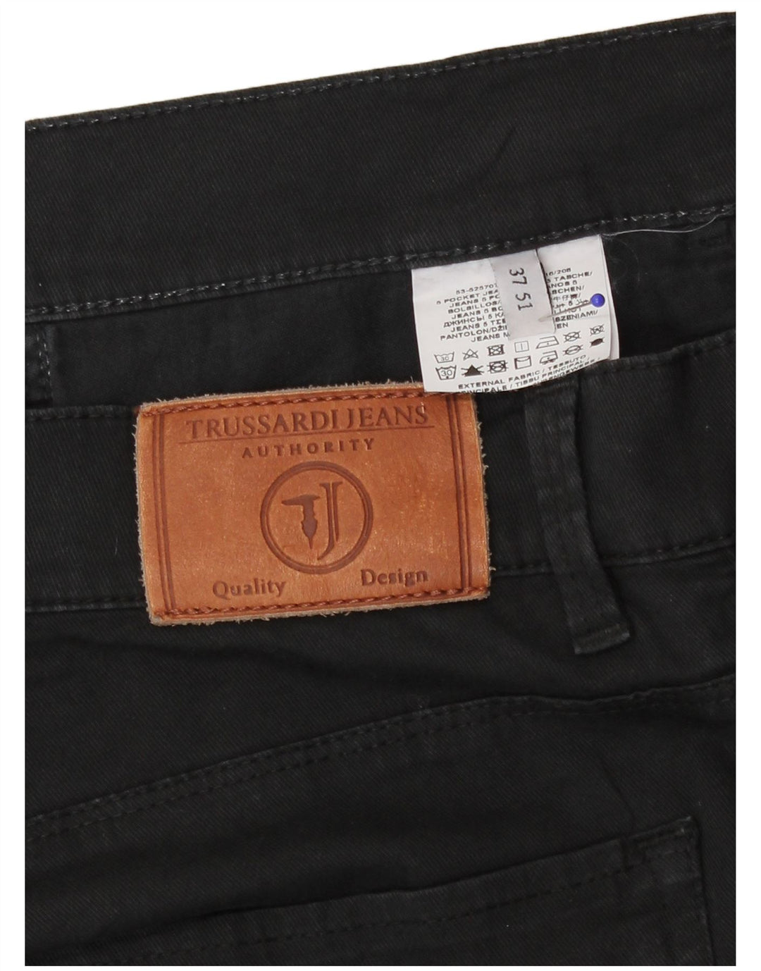 Męskie proste dżinsy Trussardi IT 51 duże W37 L28 czarne
