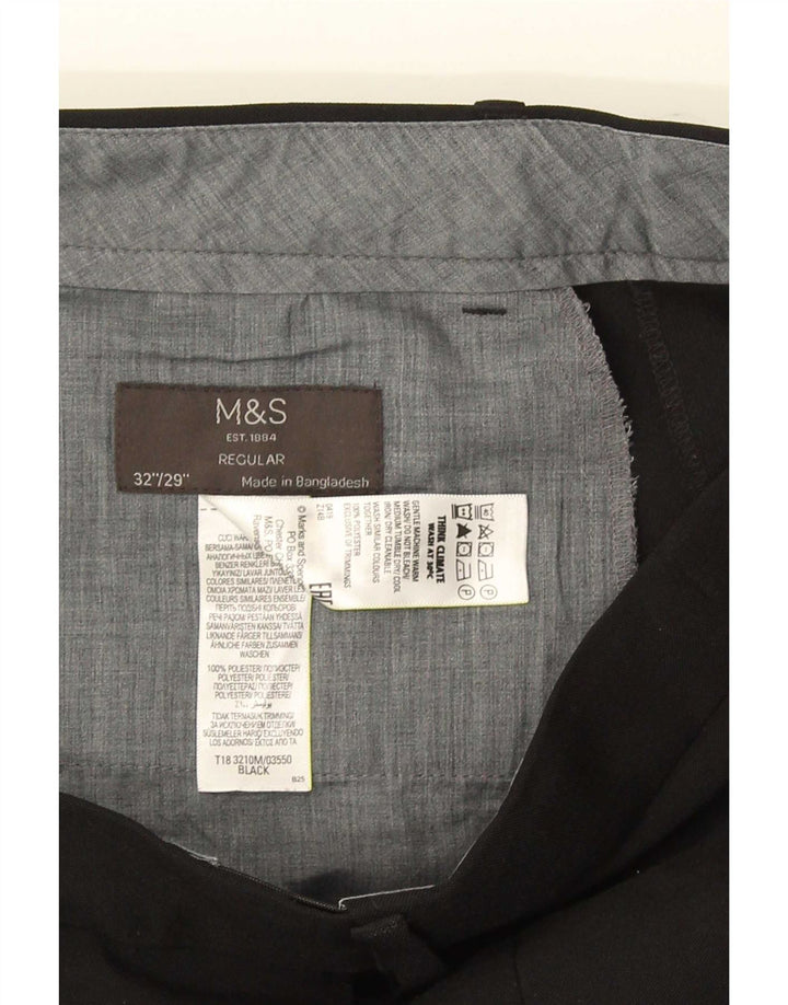 Męskie spodnie typu chino Regular Marks & Spencer W32 L29 Czarny poliester