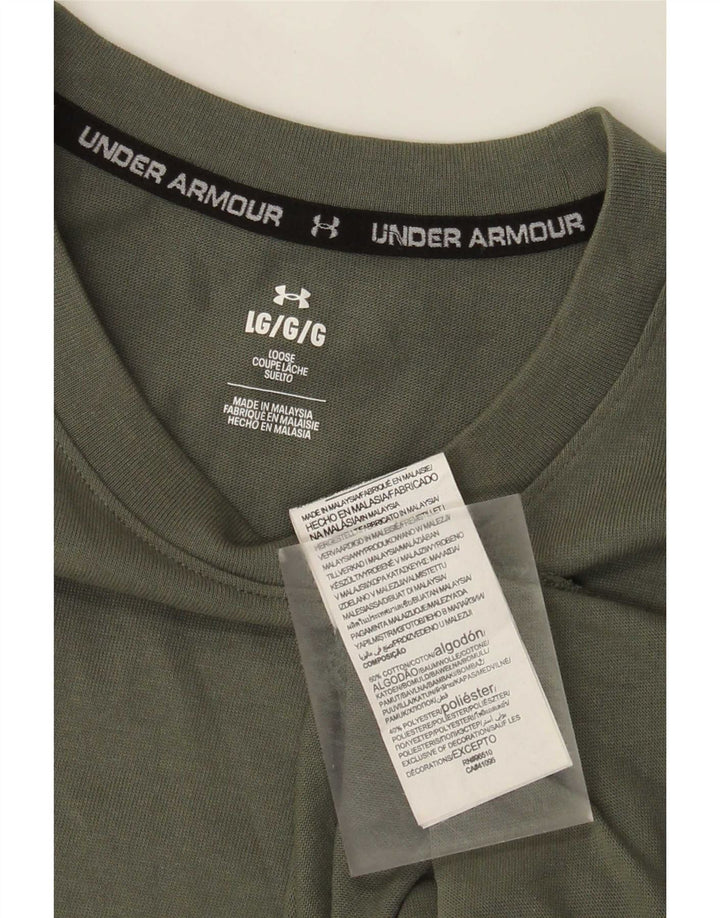 Under Armour Męski T-shirt Top, duży, bawełniany khaki