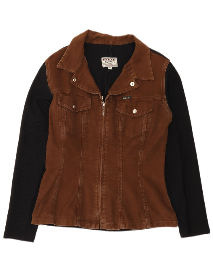 Damska kurtka bomber Rifle UK 12, bawełna w kolorze średniego brązu