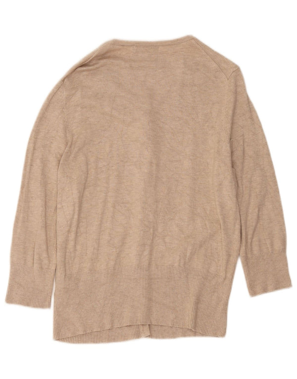 Marks & Spencer Damski sweter rozpinany z rękawem 3/4, UK 12, średni beż