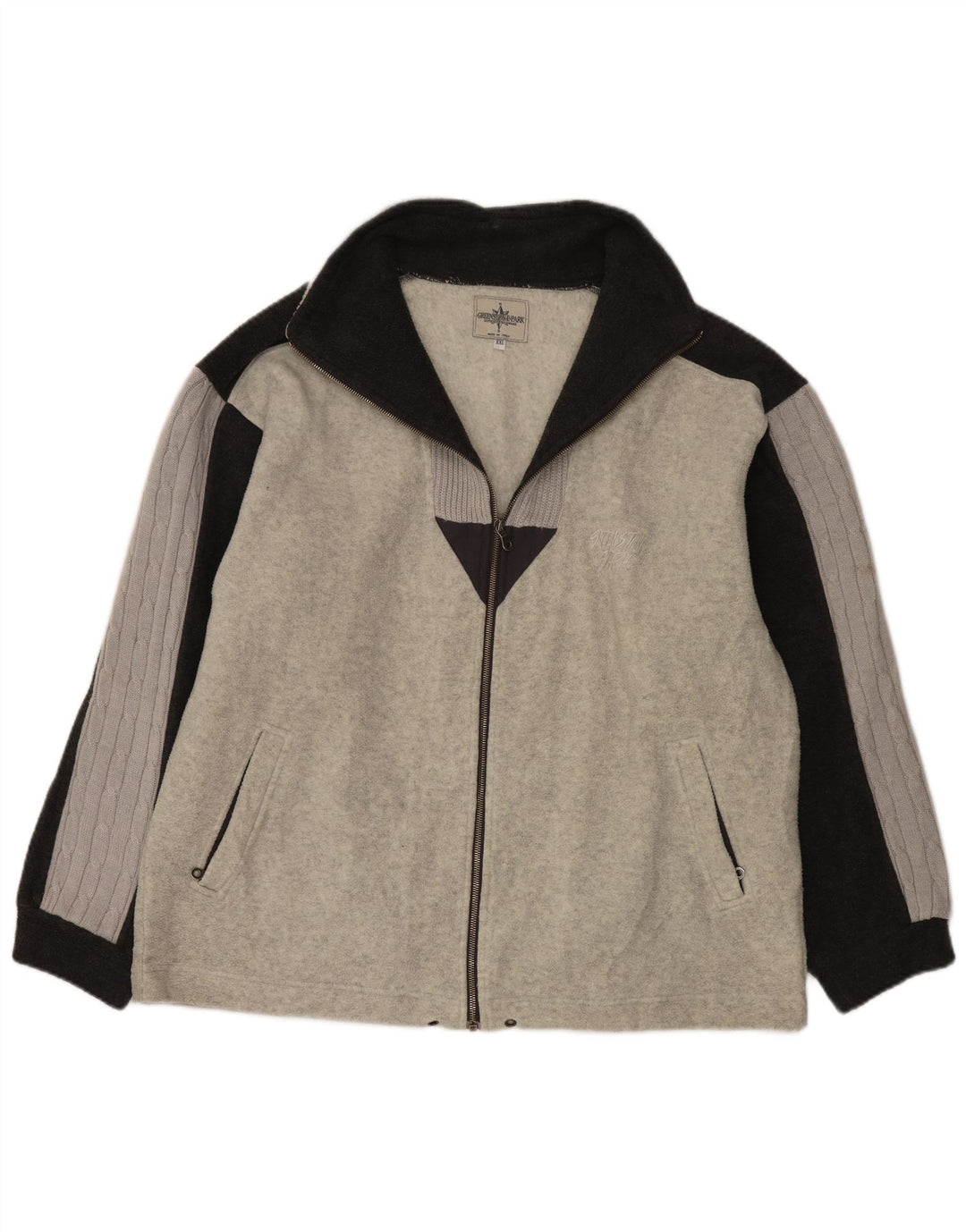 Męska dzianinowa kurtka polarowa Greenstone Park UK 44 2XL Szary blok kolorów