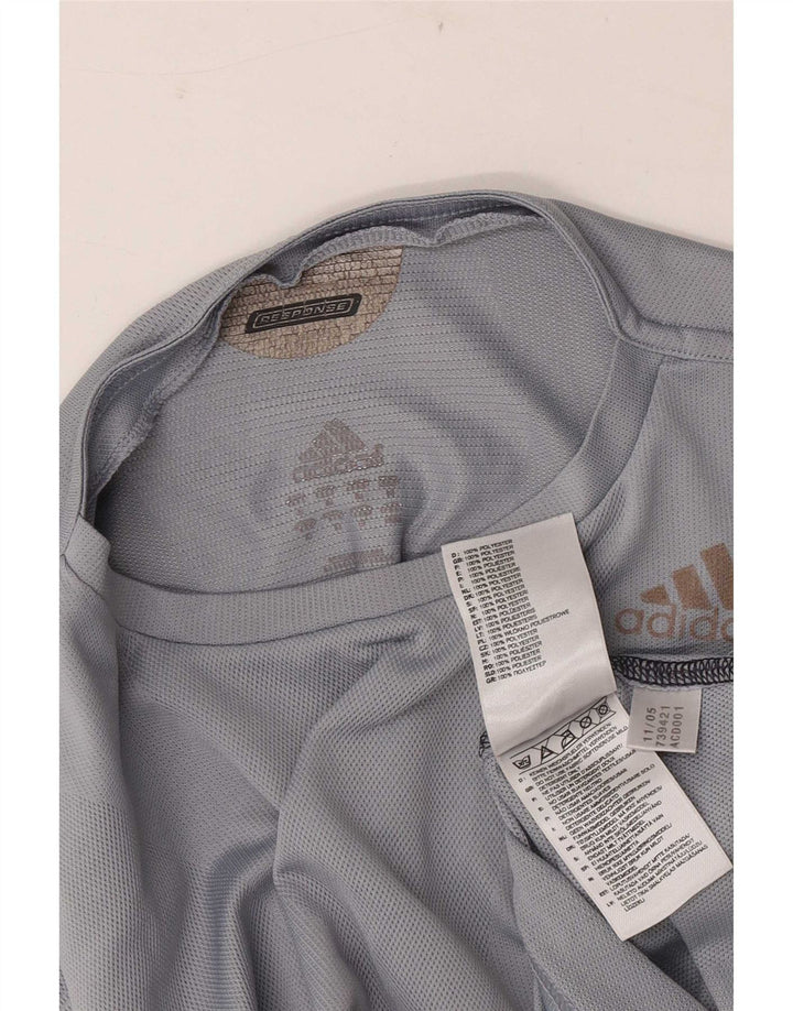 Adidas Męska koszulka Climacool z długim rękawem, średnioszara, poliestrowa