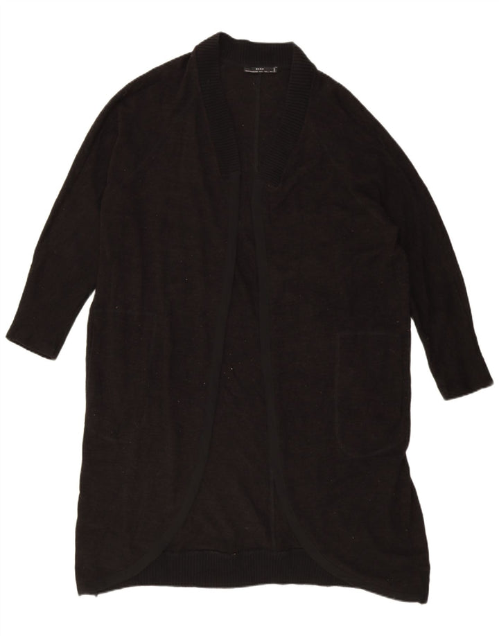 Damski sweter oversize o przedłużonym kroju Zara UK 16, duży, czarny poliester