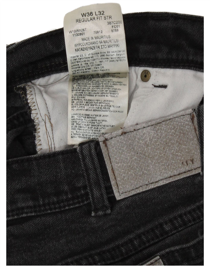 Męskie jeansy Wrangler o prostym kroju W36 L32, szara bawełna
