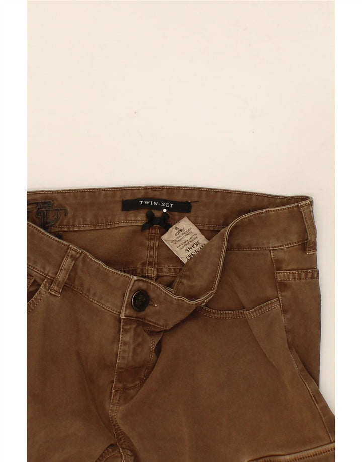 TWIN-SET Womens Slim Cargo Trousers W30 L29 Brown Cotton Vintage Twin-Set and Second-Hand Twin-Set from Messina Hembry 