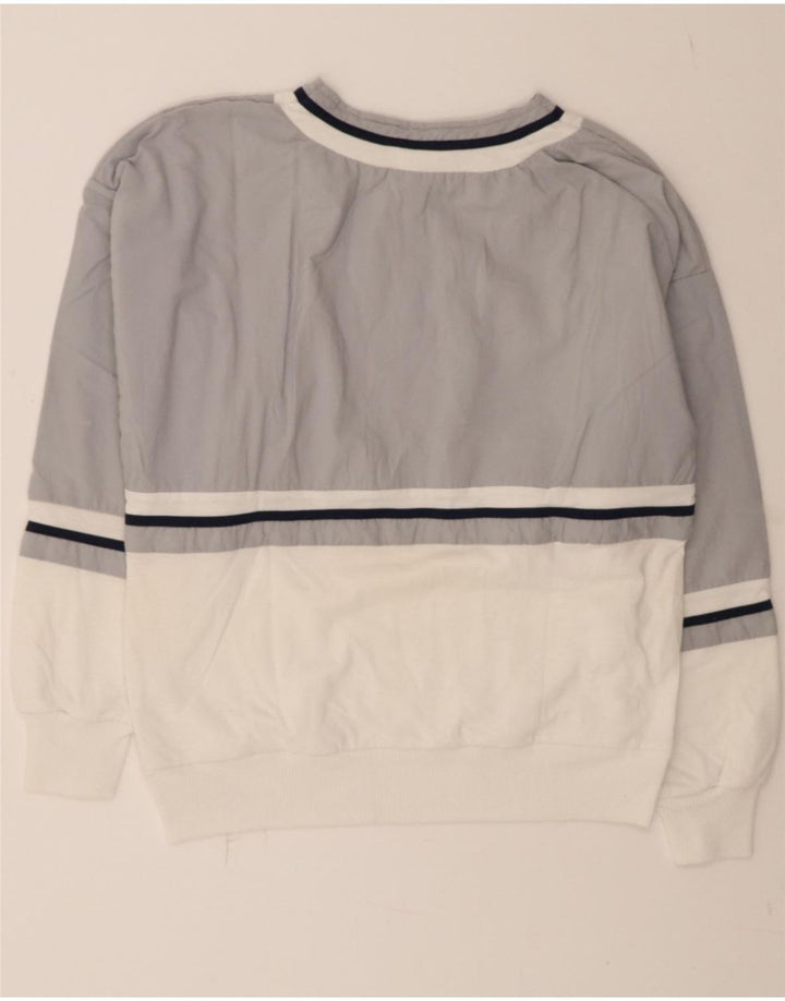 VINTAGE Mens Sweatshirt Jumper Medium Grey Colourblock Polyester Vintage Vintage and Second-Hand Vintage from Messina Hembry 