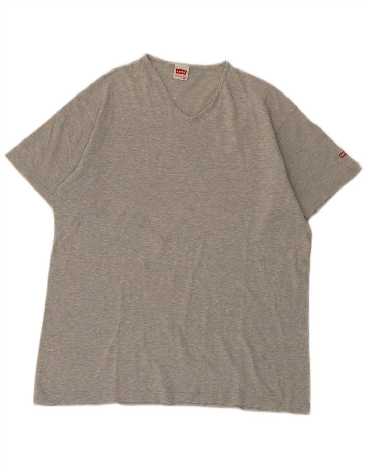 Męska koszulka Levi's Top, średnia, szara, bawełniana nakrapiana