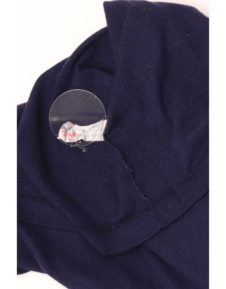 Męski top w stylu vintage z zamkiem błyskawicznym i długim rękawem, mały, granatowy, wełniany
