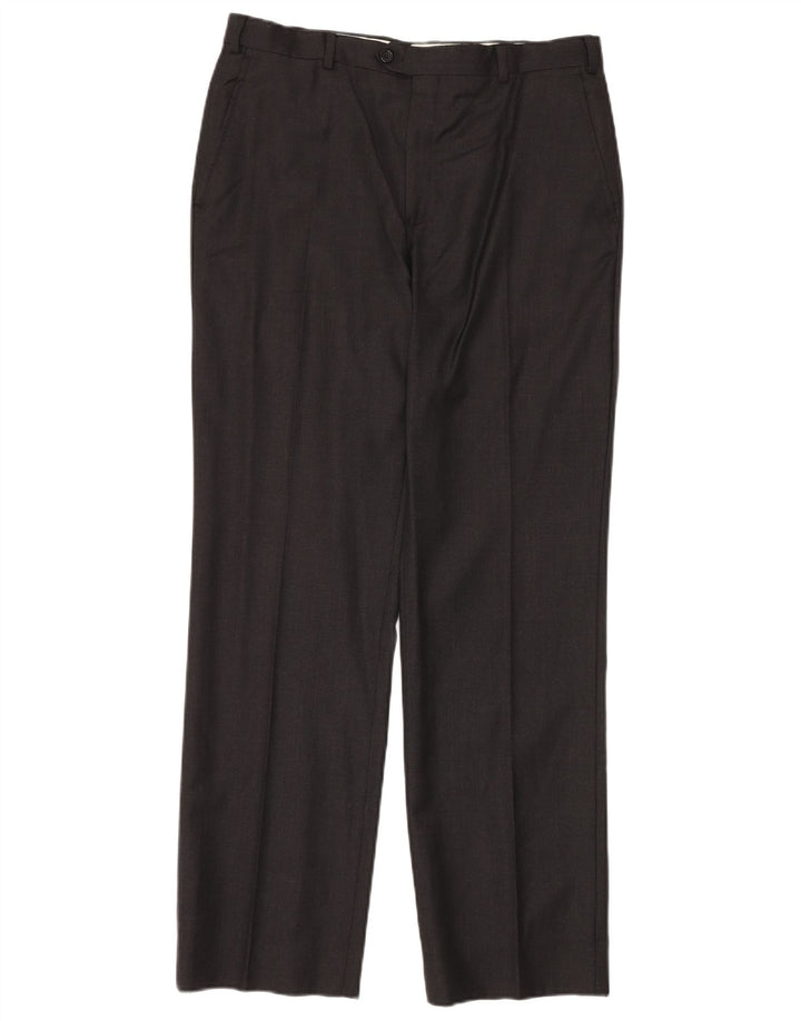 AQUASCUTUM Męski 2-częściowy garnitur zapinany na 2 guziki UK 40 Large W34 L32 Szara wełna