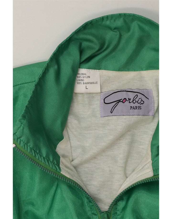 Kurtka męska dresowa w stylu vintage, duża, zielona nylonowa