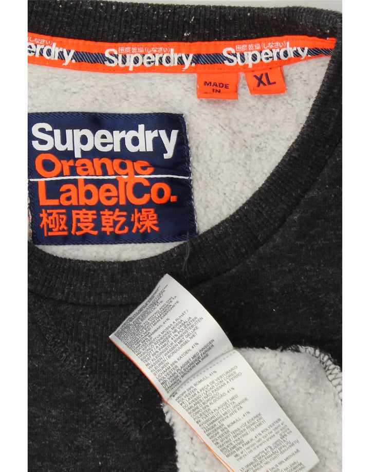 SUPERDRY Męski sweter bluzowy XL granatowy, bawełniany