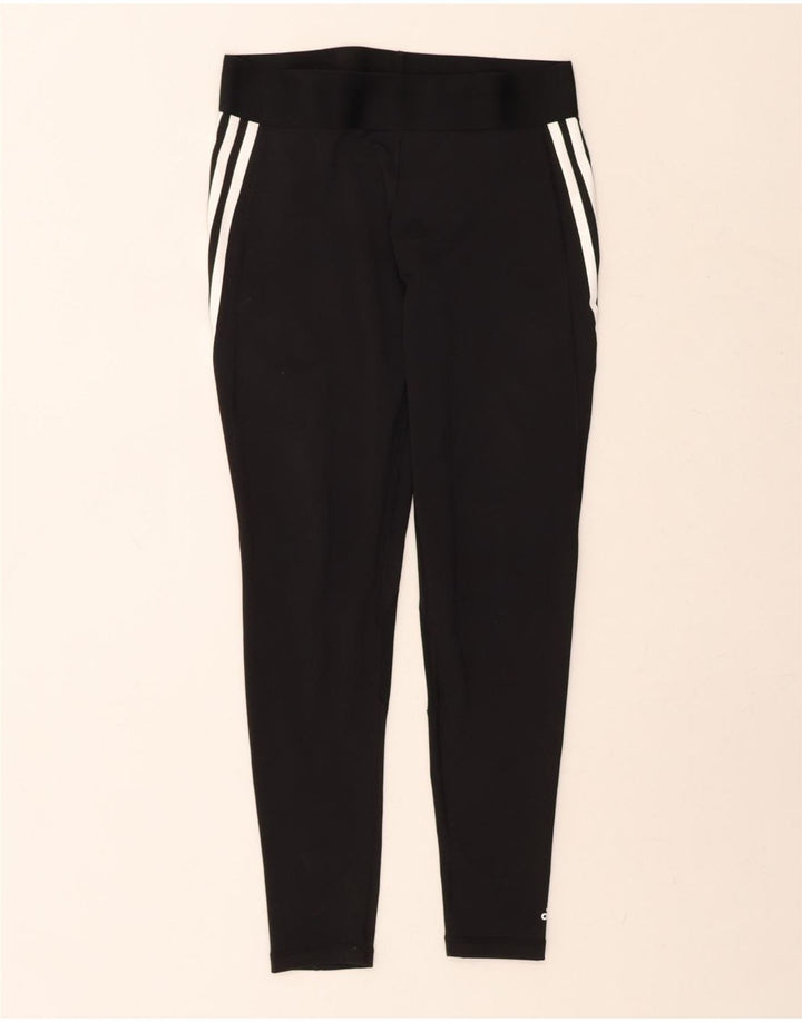 ADIDAS Womens Aeroready Leggings UK 12/14 Medium Black Vintage Adidas and Second-Hand Adidas from Messina Hembry 