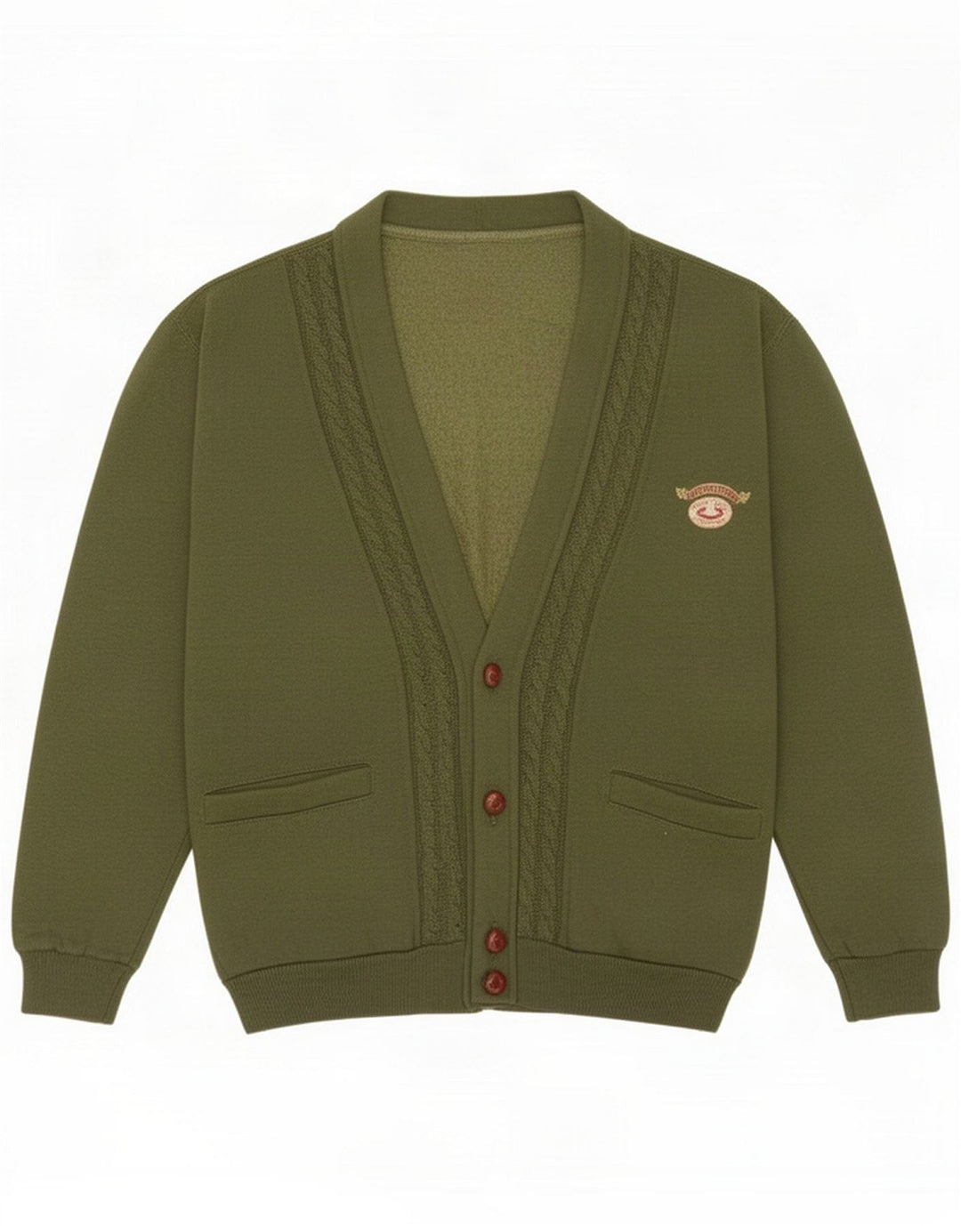 Męski sweter rozpinany United Cotton, średni khaki
