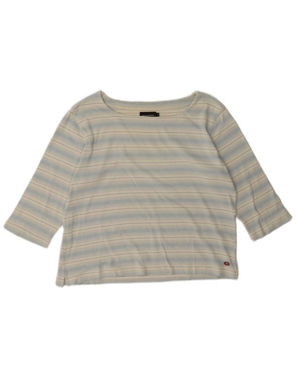Damski top Diadora z rękawem 3/4, UK 16, duży, niebieski, bawełniany w paski