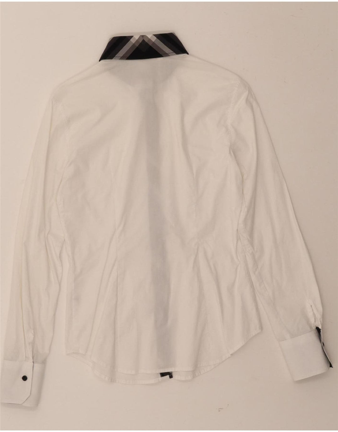 NARACAMICEE Womens Shirt UK 12 Medium White Colourblock Vintage Naracamicee and Second-Hand Naracamicee from Messina Hembry 